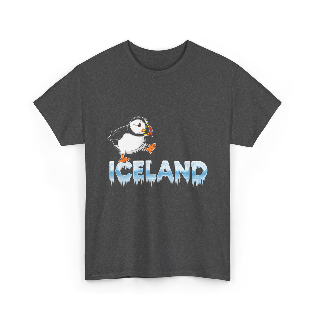 Iceland Puffin Bird Animal Lover T-Shirt - Dark Heather