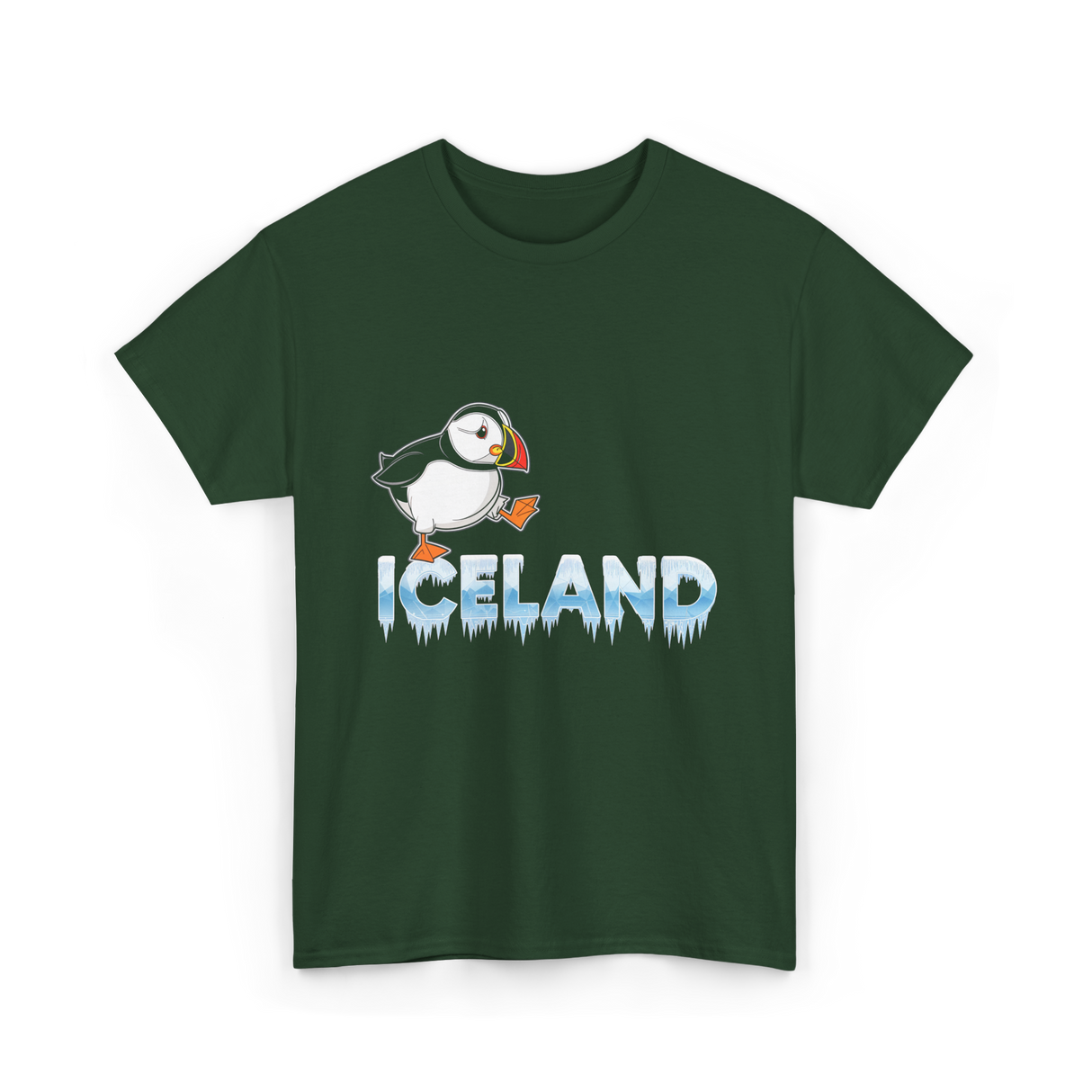 Iceland Puffin Bird Animal Lover T-Shirt - Forest Green