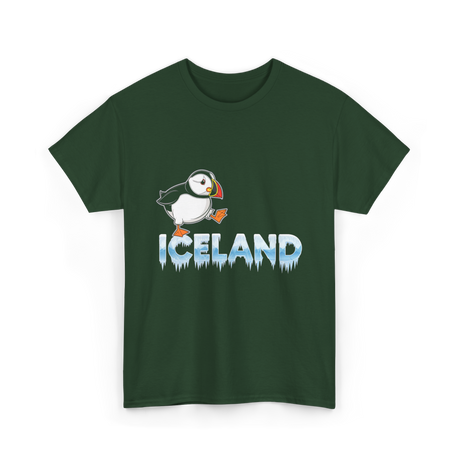 Iceland Puffin Bird Animal Lover T-Shirt - Forest Green