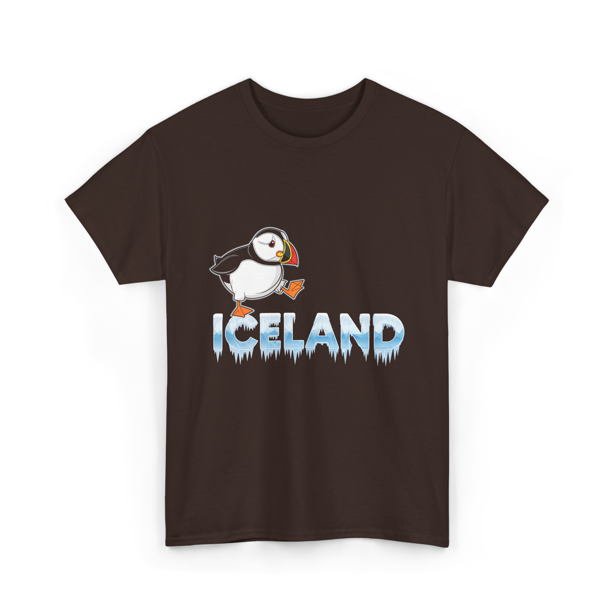 Iceland Puffin Bird Animal Lover T-Shirt - Dark Chocolate