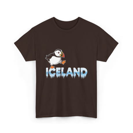 Iceland Puffin Bird Animal Lover T-Shirt - Dark Chocolate