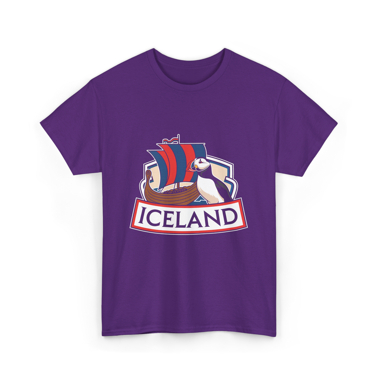 Iceland Puffin Viking T-Shirt - Purple