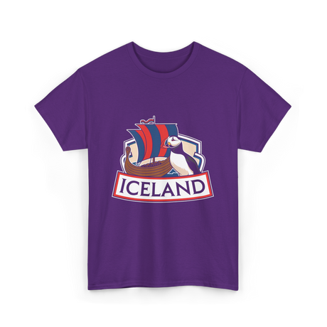 Iceland Puffin Viking T-Shirt - Purple