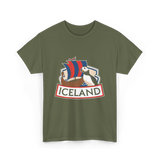 Iceland Puffin Viking T-Shirt - Military Green