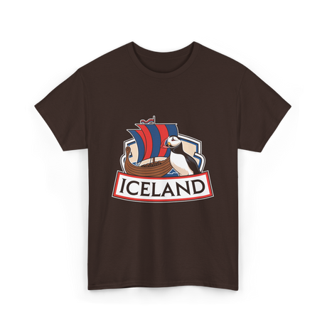 Iceland Puffin Viking T-Shirt - Dark Chocolate