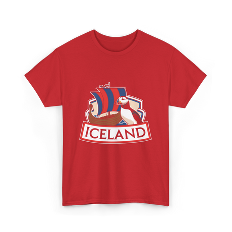 Iceland Puffin Viking T-Shirt - Red