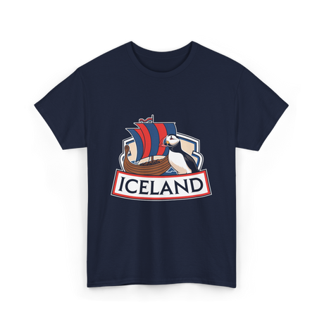 Iceland Puffin Viking T-Shirt - Navy