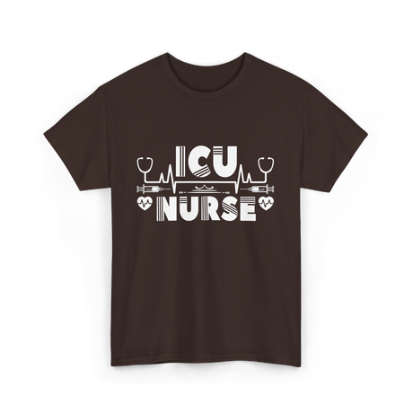 ICU Nurse Nursing Healthcare T-Shirt - Dark Chocolate