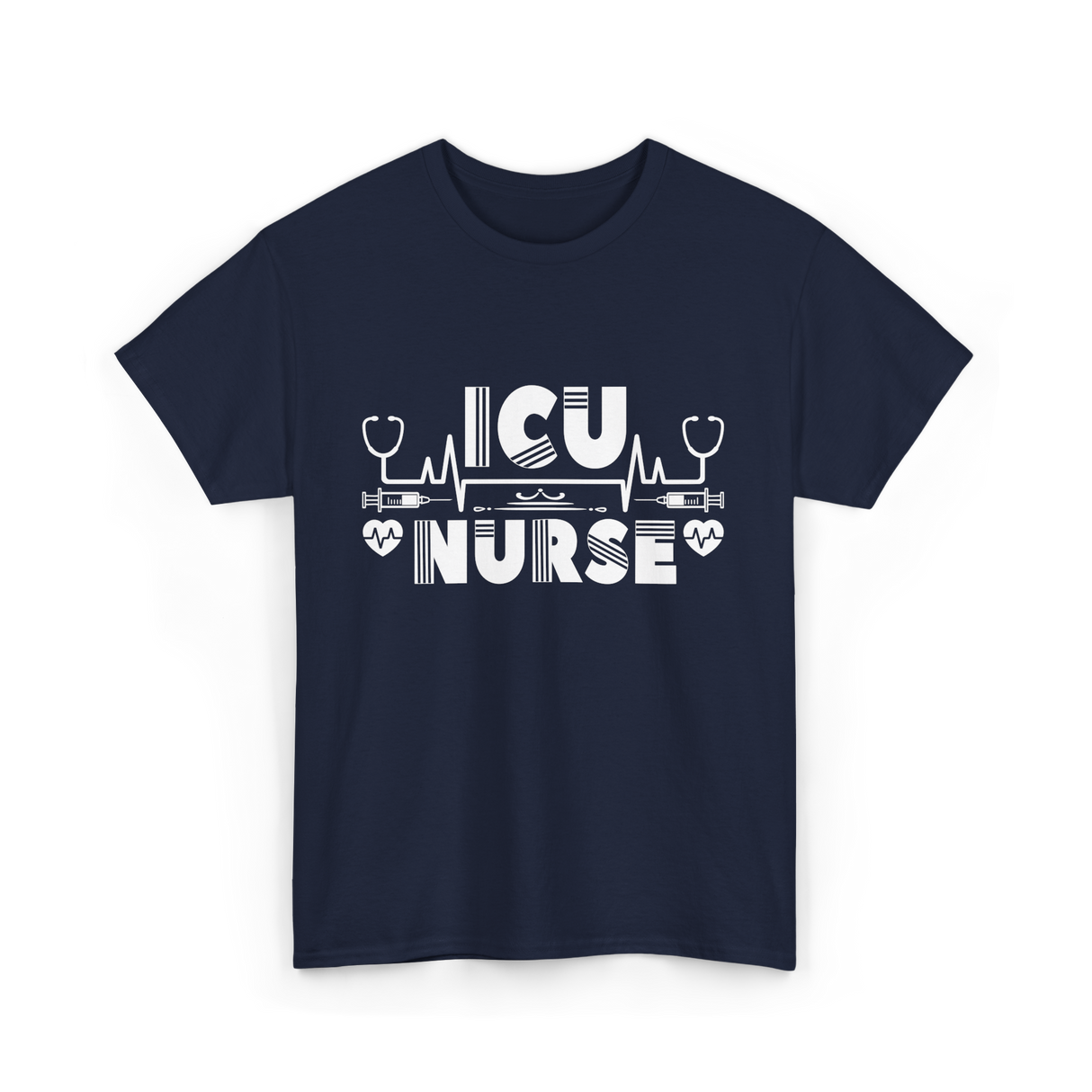 ICU Nurse Nursing Healthcare T-Shirt - Navy