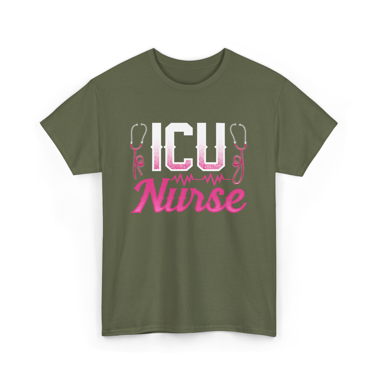 ICU Nurse T-Shirt - Military Green