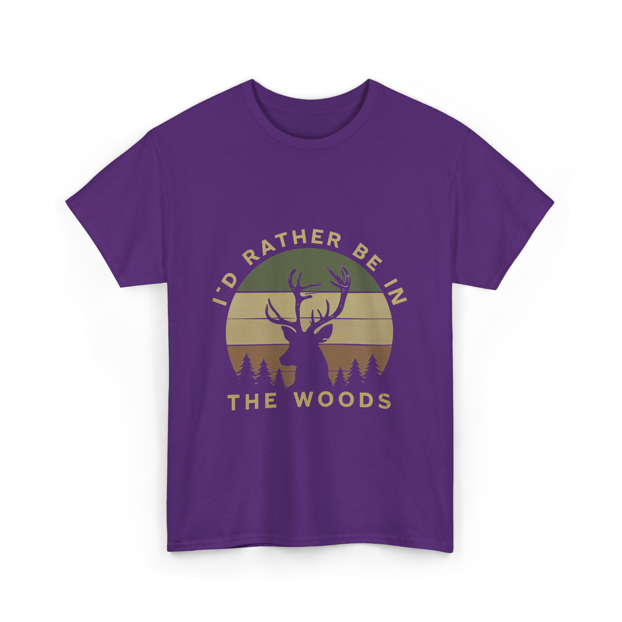 I'd Rather Be In Woods Hunting T-Shirt - Purple