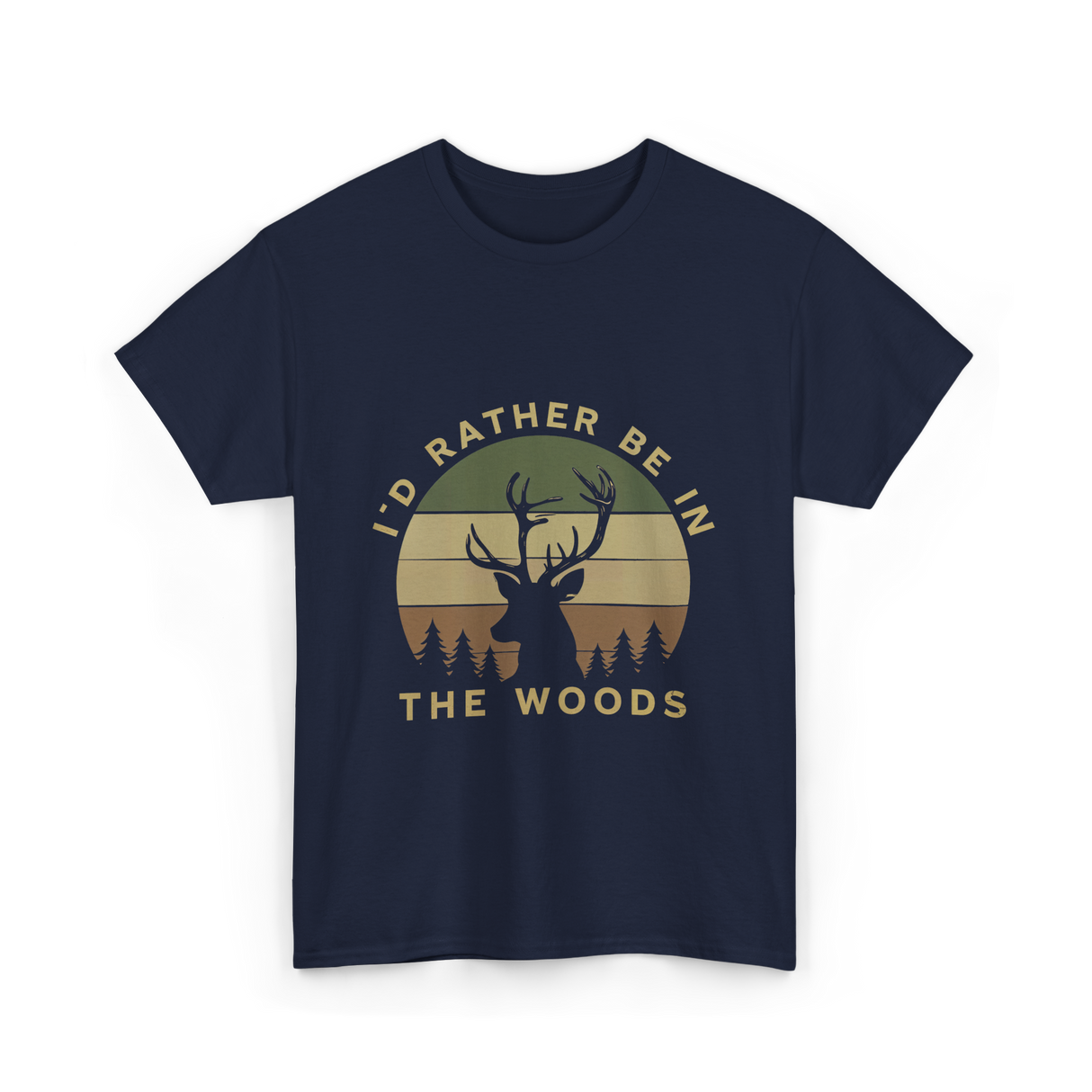 I'd Rather Be In Woods Hunting T-Shirt - Navy