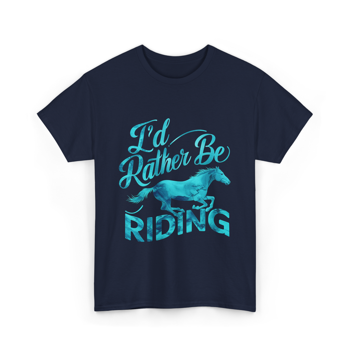 I'd Rather Be Riding Equestrian T-Shirt - Navy