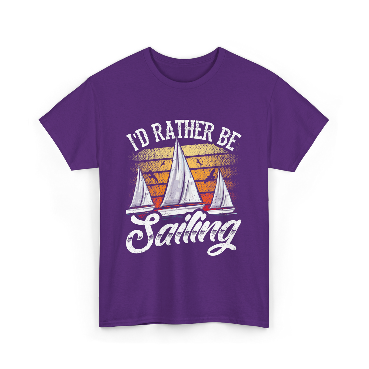 Id Rather Be Sailing Sailor T-Shirt - Purple