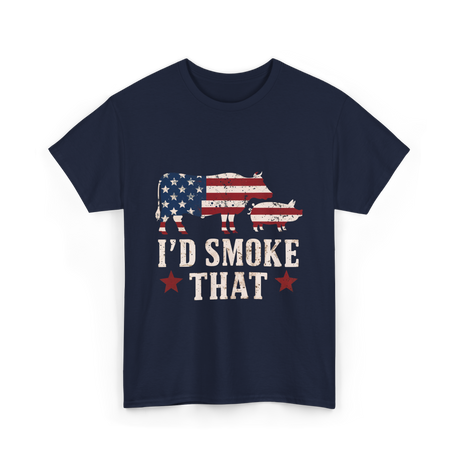 I'd Smoke That BBQ Grill T-Shirt - Navy