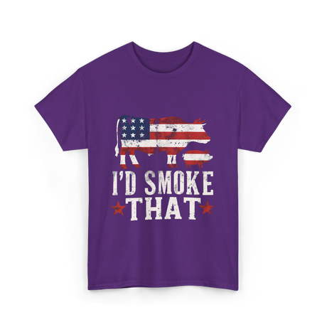 I’d Smoke That BBQ T-Shirt - Purple