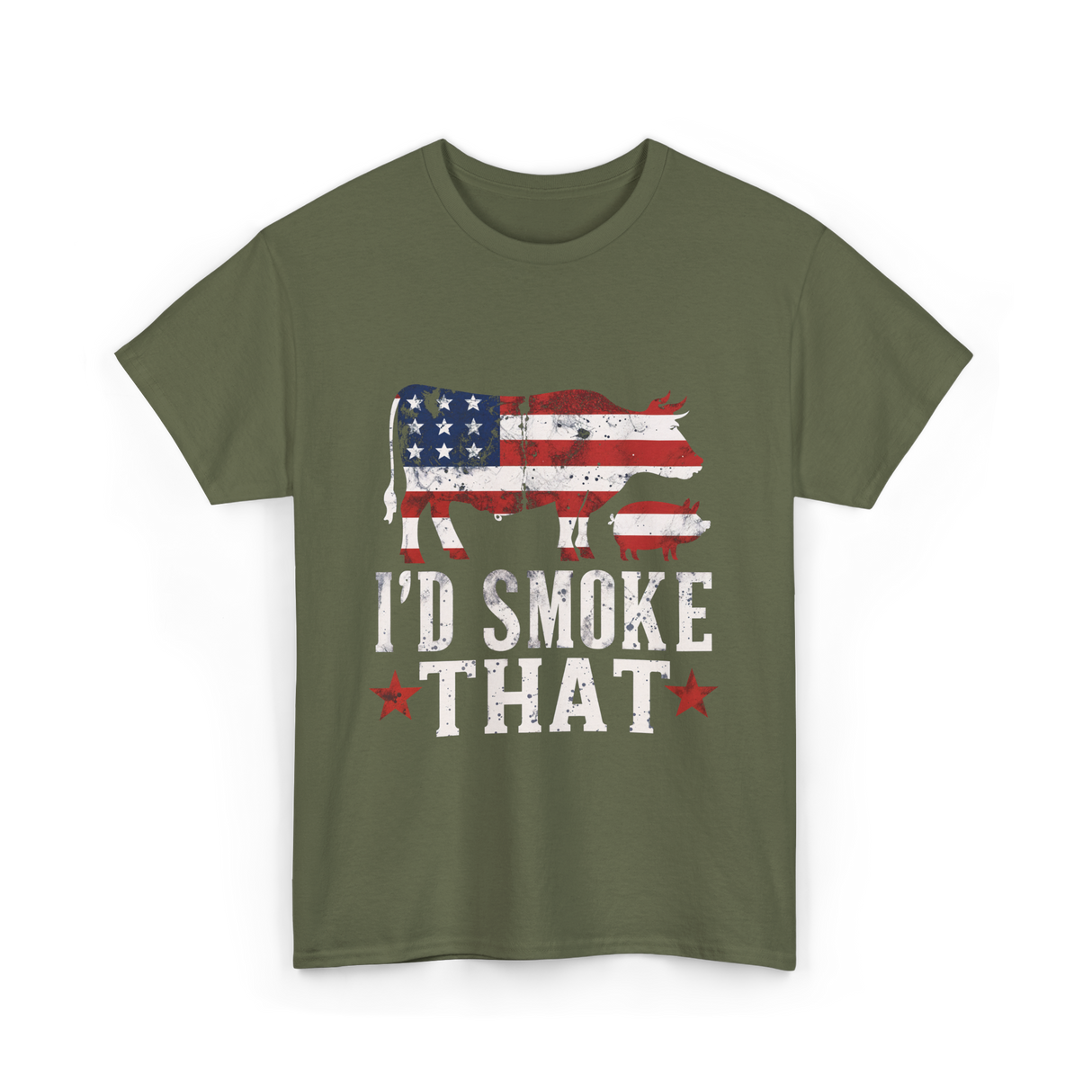 I’d Smoke That BBQ T-Shirt - Military Green