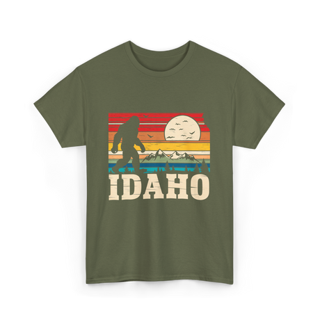 Idaho Bigfoot Mountains Wilderness T-Shirt - Military Green