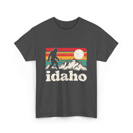 Idaho Bigfoot Retro Mountains T-Shirt - Dark Heather