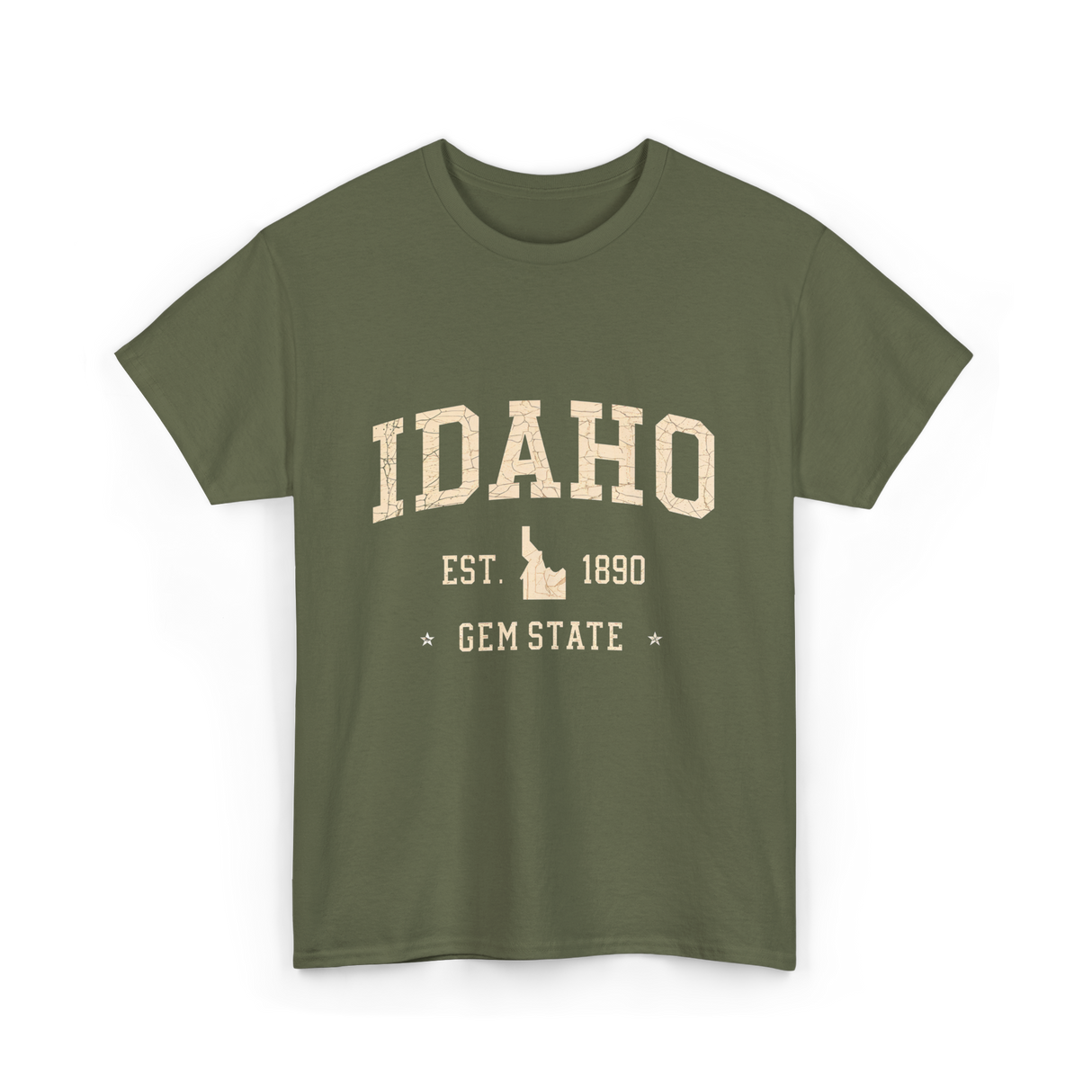 Idaho Gem State Idahoan T-Shirt - Military Green