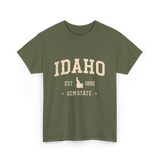 Idaho Gem State Idahoan T-Shirt - Military Green