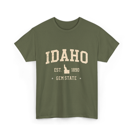 Idaho Gem State Idahoan T-Shirt - Military Green