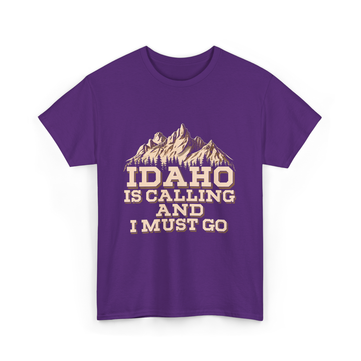 Idaho Is Calling Idaho Mountains T-Shirt - Purple