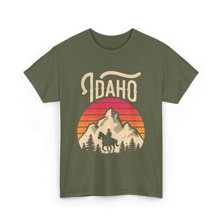 Idaho Mountains Adventure T-Shirt - Military Green