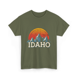 Idaho Mountains Nature Adventure T-Shirt - Military Green