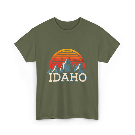 Idaho Mountains Nature Adventure T-Shirt - Military Green