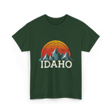 Idaho Mountains Nature Adventure T-Shirt - Forest Green