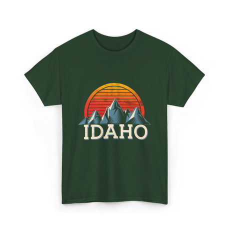 Idaho Mountains Nature Adventure T-Shirt - Forest Green