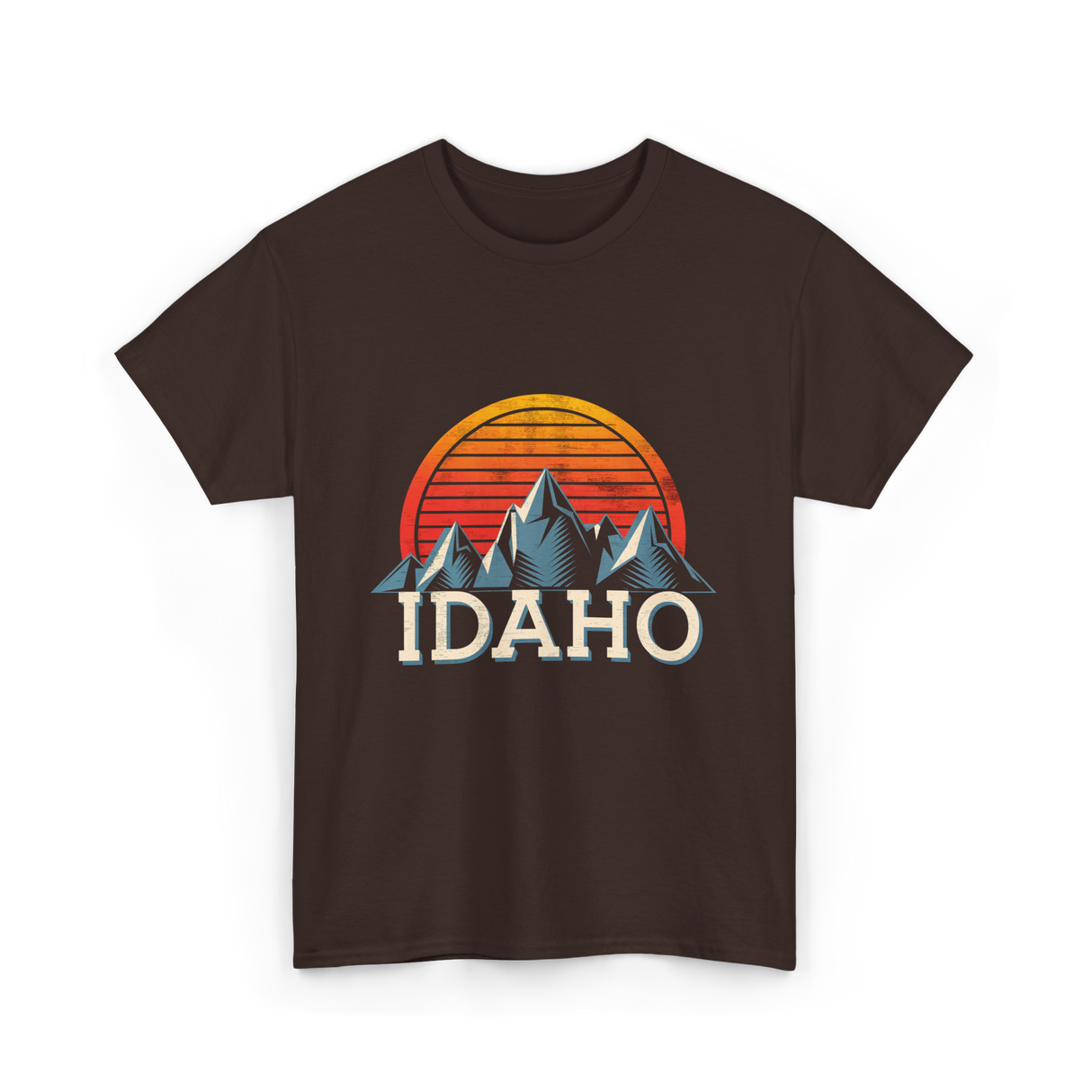 Idaho Mountains Nature Adventure T-Shirt - Dark Chocolate