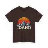 Idaho Mountains Nature Adventure T-Shirt - Dark Chocolate