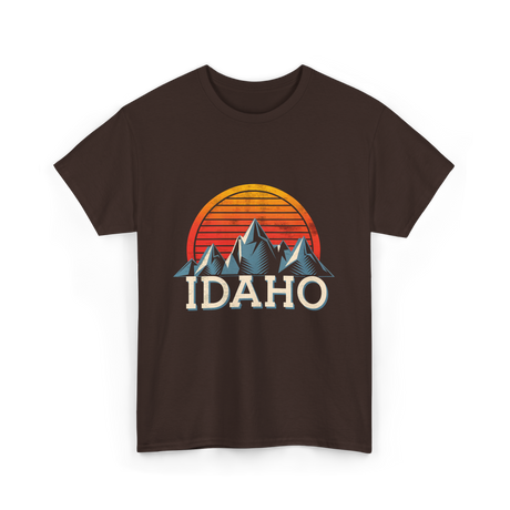 Idaho Mountains Nature Adventure T-Shirt - Dark Chocolate