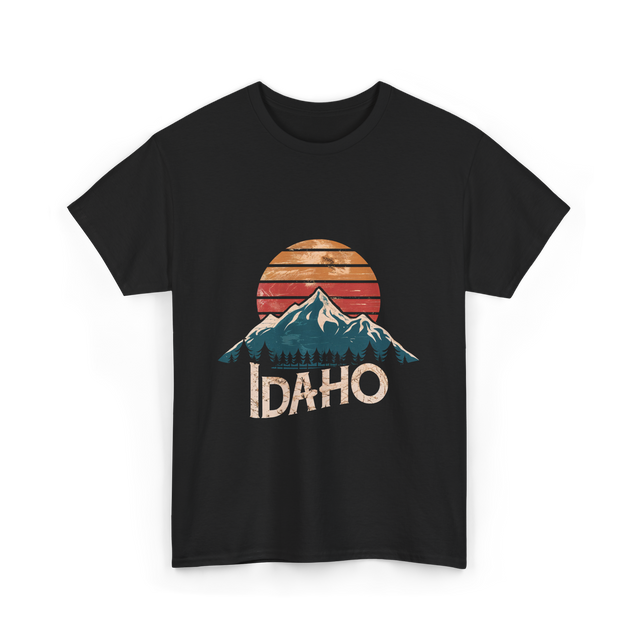 Idaho Mountains Retro Outdoors T-Shirt - Black