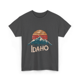 Idaho Mountains Retro Outdoors T-Shirt - Dark Heather