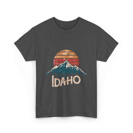 Idaho Mountains Retro Outdoors T-Shirt - Dark Heather