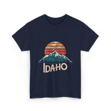 Idaho Mountains Retro Outdoors T-Shirt - Navy