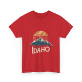 Idaho Mountains Retro Outdoors T-Shirt - Red