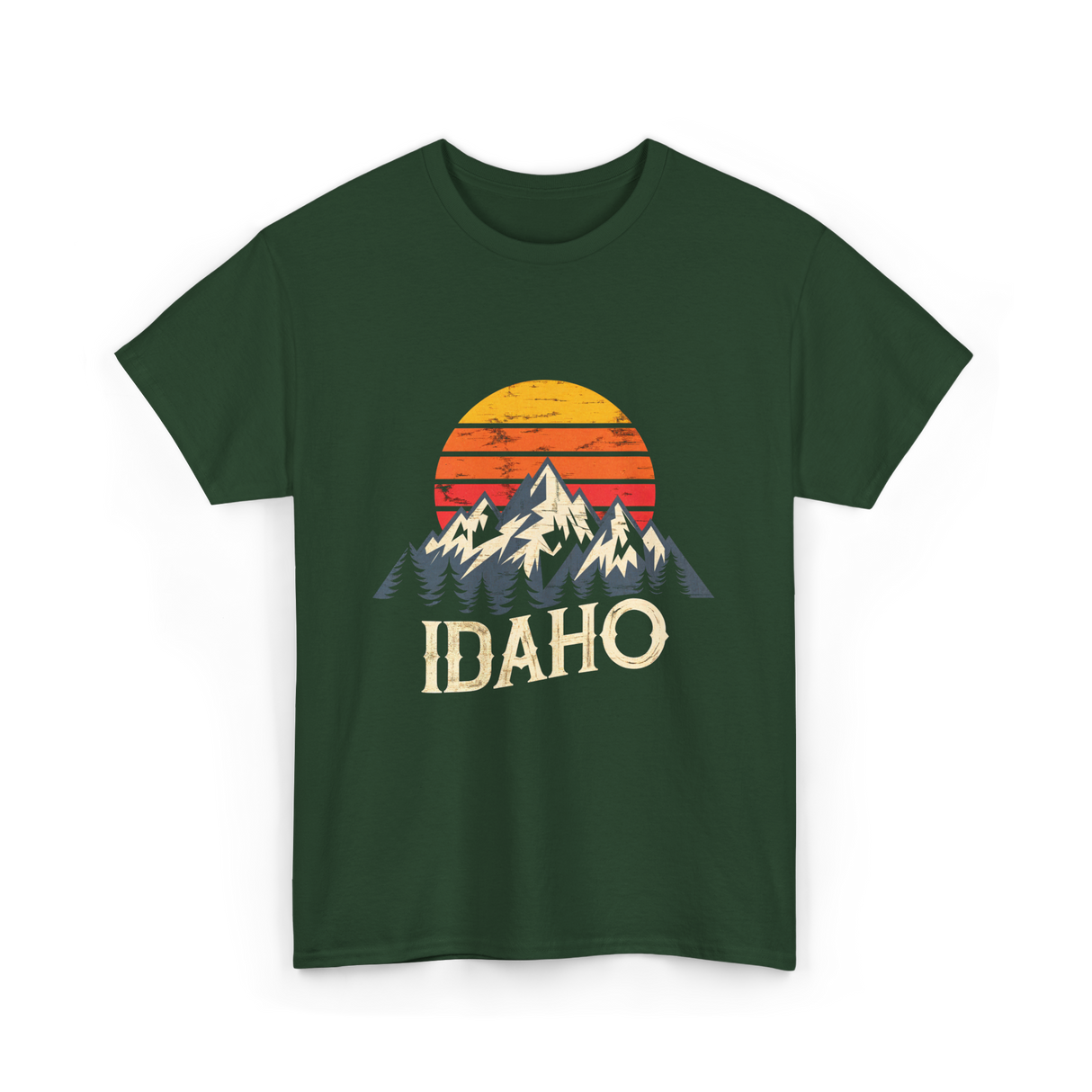 Idaho Mountains T-Shirt - Forest Green