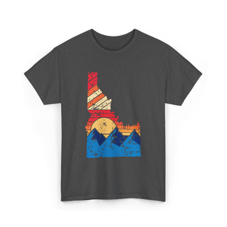 Idaho Mountains Vintage Landscape T-Shirt - Dark Heather
