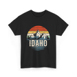 Idaho Retro Mountains Idaho T-Shirt - Black