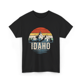 Idaho Retro Mountains Idaho T-Shirt - Black