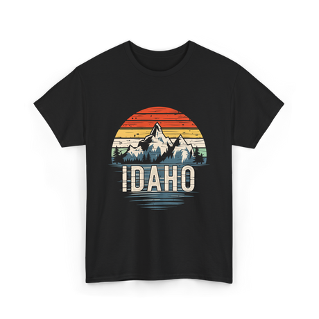 Idaho Retro Mountains Idaho T-Shirt - Black