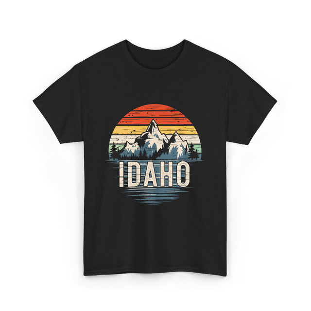 Idaho Retro Mountains Idaho T-Shirt - Black