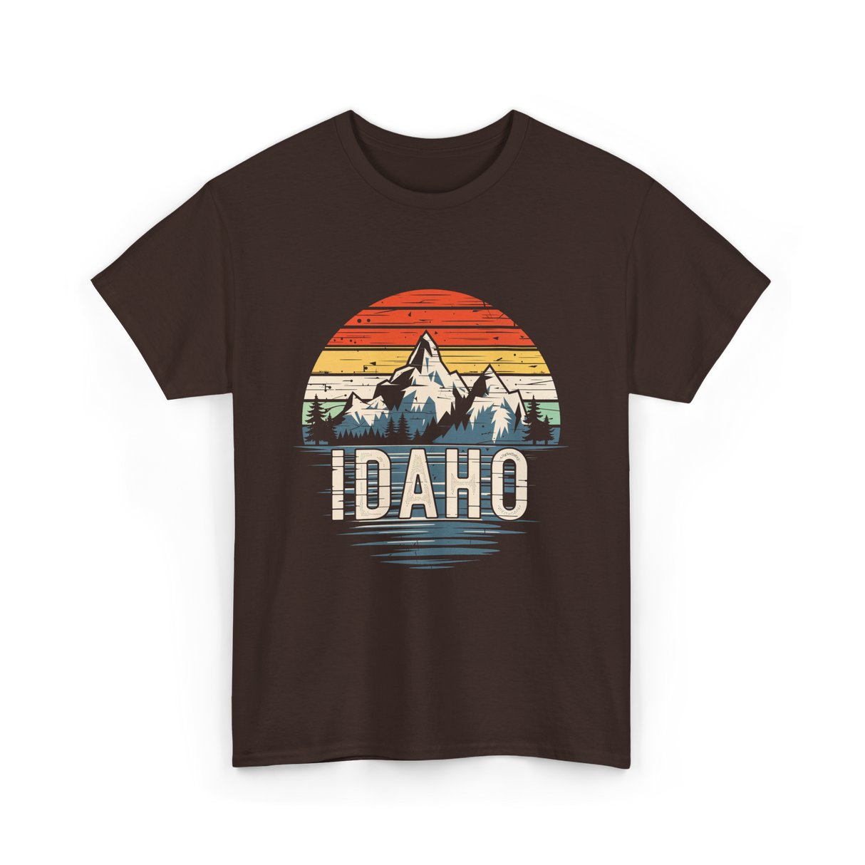 Idaho Retro Mountains Idaho T-Shirt - Dark Chocolate