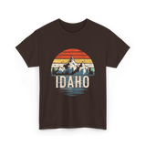 Idaho Retro Mountains Idaho T-Shirt - Dark Chocolate