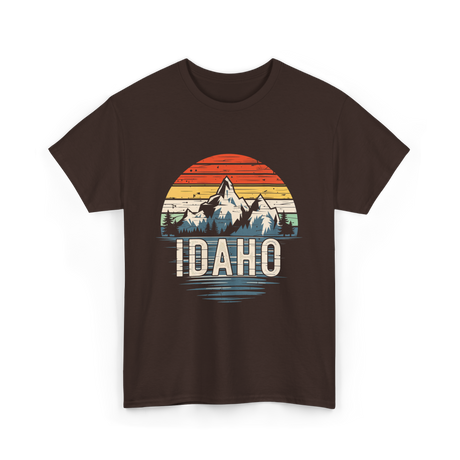 Idaho Retro Mountains Idaho T-Shirt - Dark Chocolate