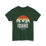 Idaho Retro Mountains Idaho T-Shirt - Forest Green